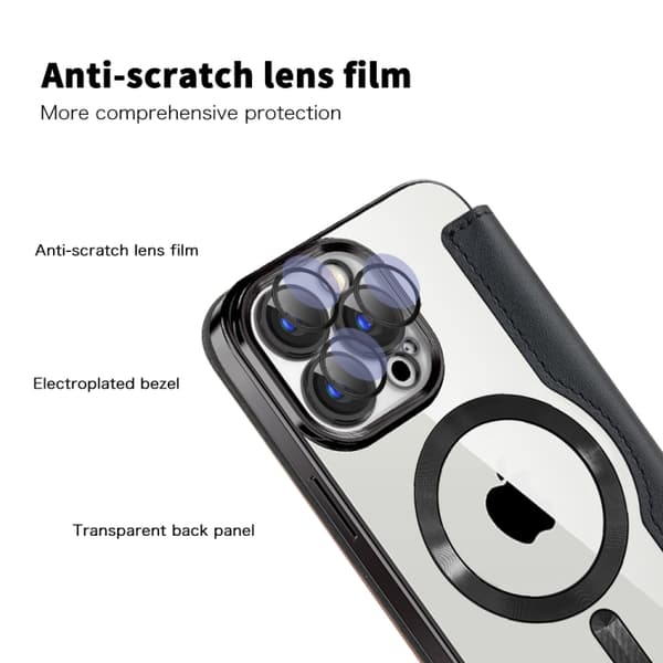 【03】iPhone 17 -kotelo nahkaa MagSafella ja RFID-varkaudenestolla Blå