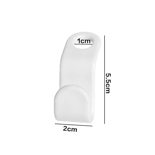 【03】10-pak - Tøjstativ / Krog til bøjle - Spar plads Hvid White 10-Pack