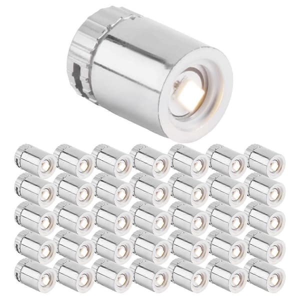 【03】36 stk. Miniaturbelysning til, Mini LED-lys til håndværk, Mini Spotlights Batteridrevne (Varm hvid) Silver