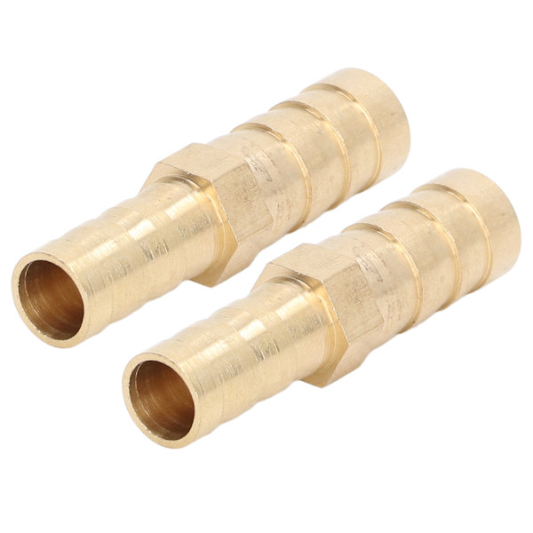 2 stk. Barbed Fitting Splicer Messing Slange Studs Reducer Hex Reducerende Studs Connector 10mm(3/8in) til 8mm(5/16in)