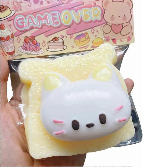 Kawaii Katte Squishies PVC Sensorisk Legetøj - Beroligende Rebound Stresslindring til Britiske Børn