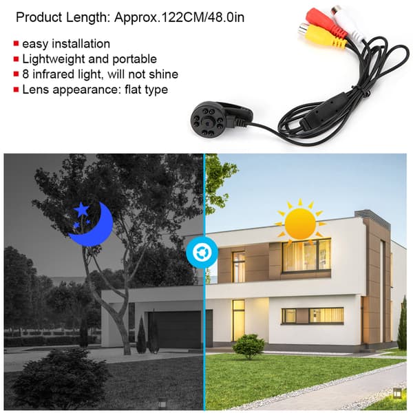 Säkerhets IR 8 Ljus Mini CCTV HD Kamera Ljud- och Videoövervakning