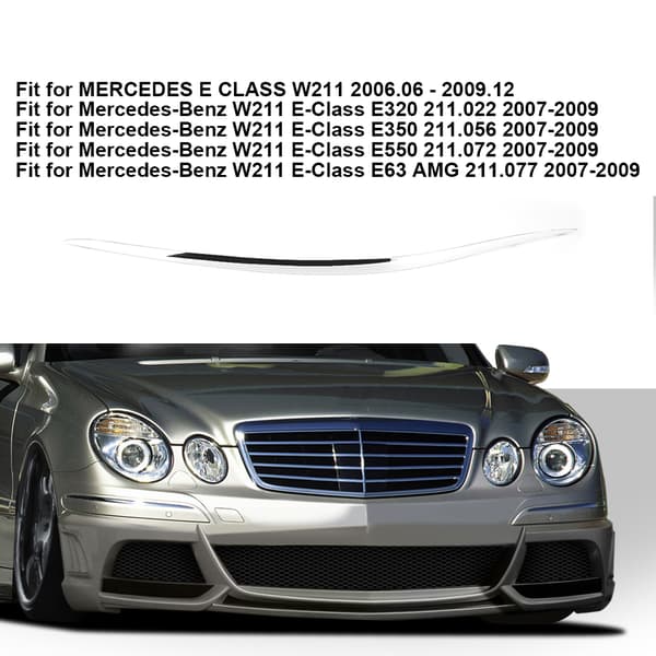 Främre stötfångarlist kromlist passar för Mercedes Benz W211 E-klass E320 E350 E550 E63 AMG (Höger 2118852421)