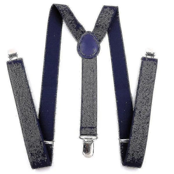 Elastiska Y-formade hängslen Herr Dam Enfärgade Justerbara Hängslen navy blue