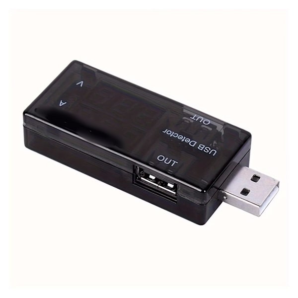 1 stk USB-opladerdetektor, dobbelt digitalt display strømspændingstester, kompositmateriale, USB-strømtilstand
