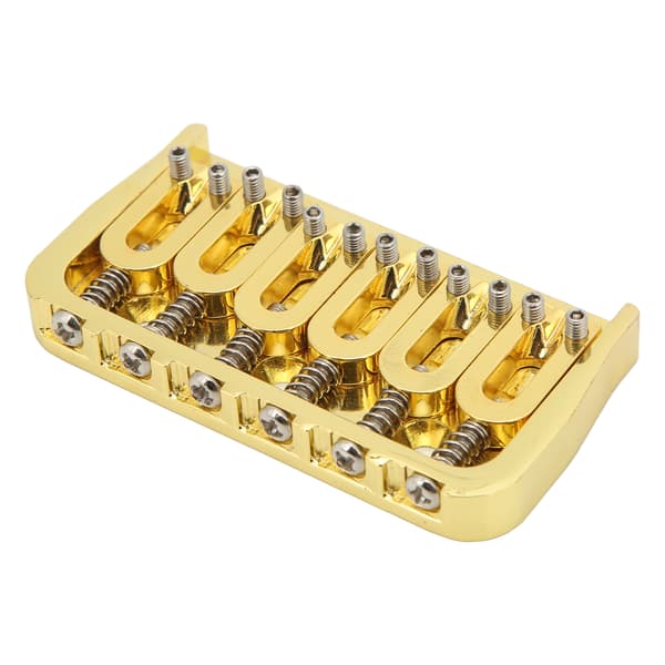 Elektrisk Gitarr Fast Kort Stall Hardtail 6 Strängar Genom Kroppsdesign Icke-Tremolo Gyllene