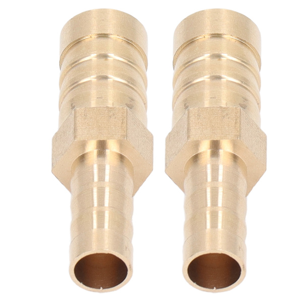 2 stk. Barbed Fitting Splicer Messing Slange Studs Reducer Hex Reducerende Studs Connector 12mm(1/2in) til 8mm(5/16in)
