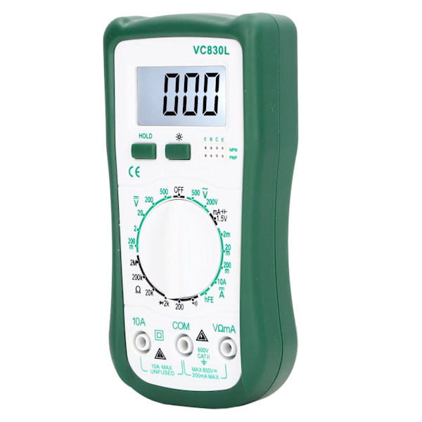 LCD-display Multimeter Multifunktionell Digital Spännings- och Strömresistansmätare VC830L