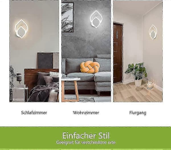 Roterbar dæmpbar væglampe til entre, moderne LED i kold hvid finish