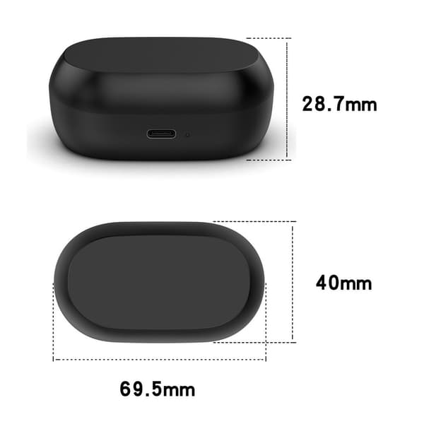 Laddningsfodral kompatibelt med Jabra Elite 7 Pro - Svart