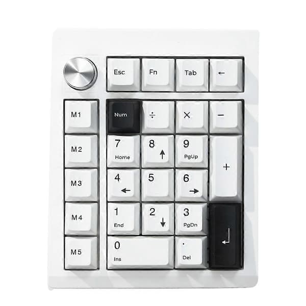GMK26 Bluetooth Mekanisk Tastatur 5.0 2.4ghz Kablet Hot Swappable Numpad Programmerbar til Win Sup Valkoinen