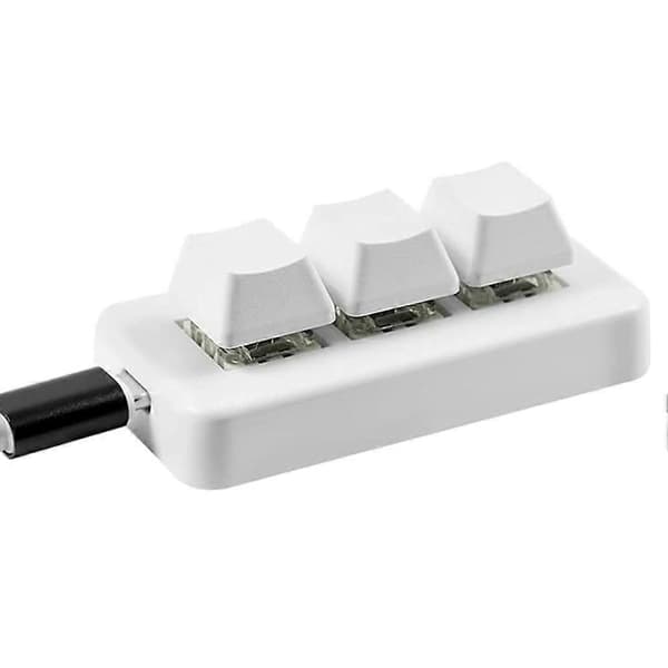 Trådløst makrotastatur, RGB mekanisk programmerbart minitastatur USB 2.4G Bluetooth Valkoinen