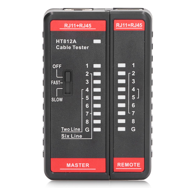 Netværkskabeltester RJ11 RJ45 Telefonlinjeledning Testværktøj Tilbehør til Måling HT812A