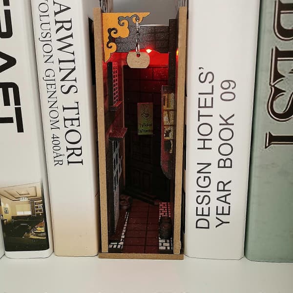 【03】Wizard Booknook Samlet Træbogreol Indsats Bogreol Gyde Bogkrog Gave