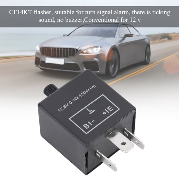 CF14KT Universal 3 Pins 12.8V 0.1W-150W Justerbart LED Blinkersrelä för Bil