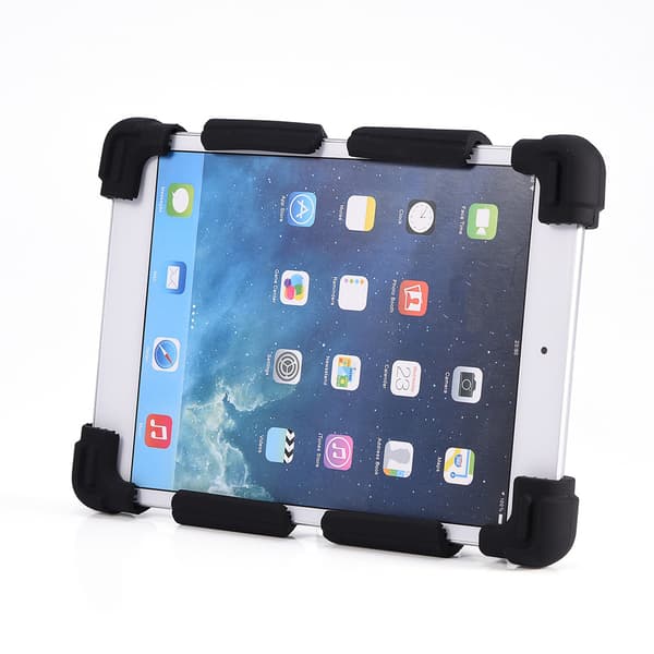 Justerbart silikonfodral universellt för iPad/Samsung/Lenovo surfplatta (svart 7,9-9\")