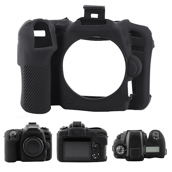 Til Nikon D7500 Kamerahus Cover Blød Silikone Beskyttende Sort