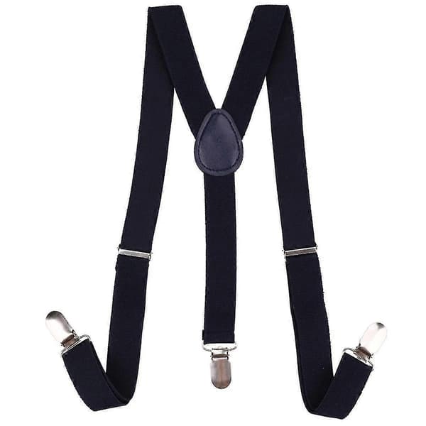 Børne butterfly og slips, justerbare elastiske seler til drenge Navy