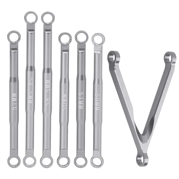 Aluminium Stangforbindelse Træk Stang Sæt Suspension Links Sæt til AXIAL SCX24 1/24 RC Bil Titanium