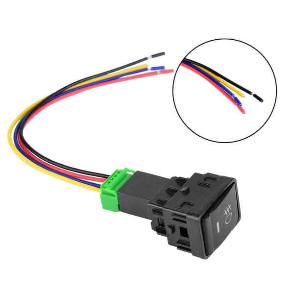 4-polet 12V ledningsnet trykknapkontakt med LED-baggrundsindikatorlys