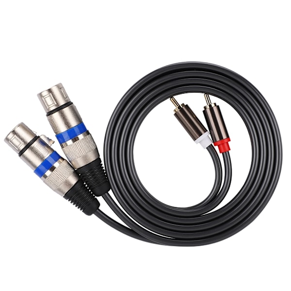 Dobbelt for RCA han til dobbelt XLR hun lydadapterkabel patchledning dobbelt række PVC-ledning