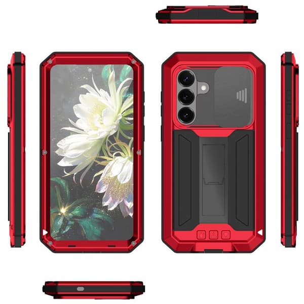 【03】Samsung Galaxy S26+ / S26 Plus 5G Case Cover with R-JUST Sliding Camera Water-Resistant Design Röd
