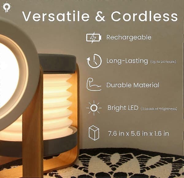 Justerbar LED-natlampe med touchfunktion, bærbar og foldbar lanterne med teleskopdesign Red