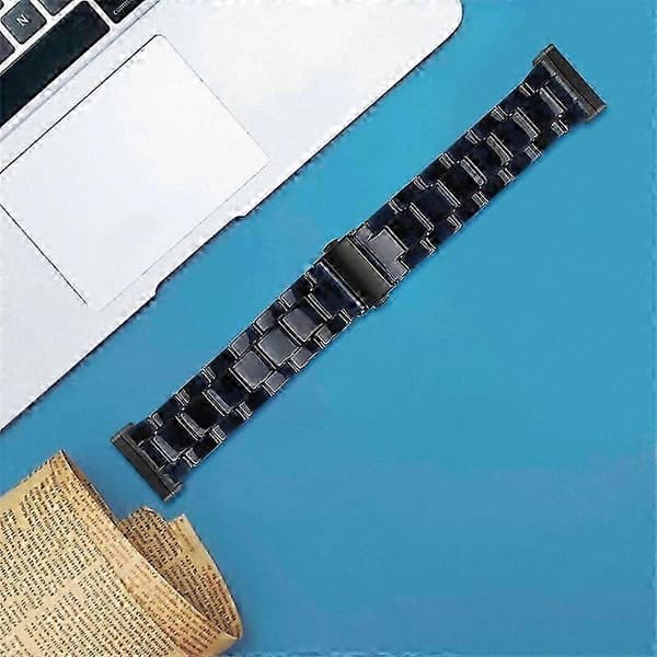20 mm harpiksrem med spænde i rustfrit stål til Fitbit Versa 4/Sense 2 udskiftningsurrem Dark Blue
