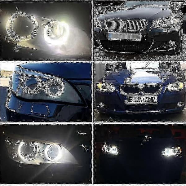 120W H8 LED Angel Eyes-strålkastare, 6000K felfria, 2 st. kompatibla med BMW E82 E90 E92 E93 E60 E61 E64 F01 F02