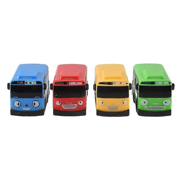 Lille Bus Mini Plastik Træk Tilbage Blå Rød Gul Grøn Bus Bil Model