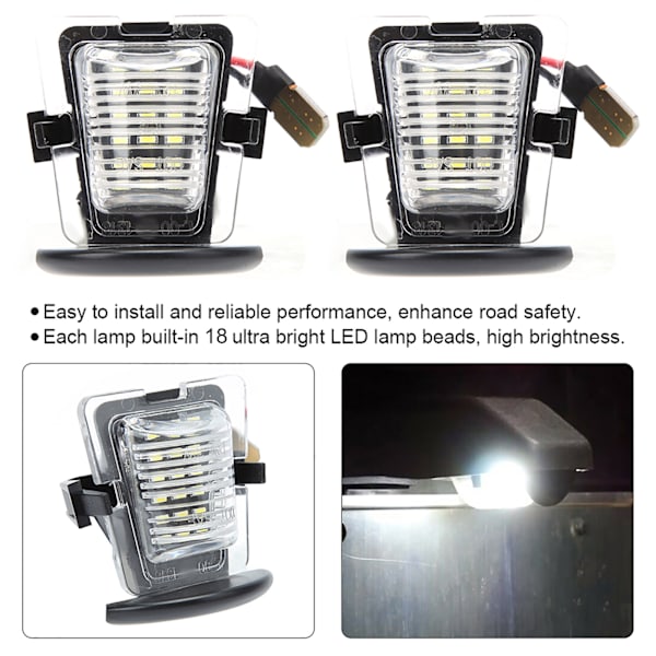 LED Nummerpladelygte til Jeep Wrangler JK 2007-2018 (Par)