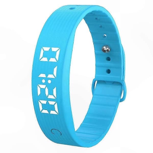 Smart aktivitetsmätare med vibrationsvarning, sömnmonitor, digital display, justerbart armband - Grön Sky Blue