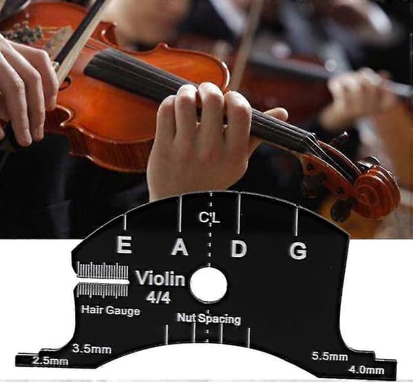 Violinbro, 4/4 Violinbro Gribebrætsskraber Kulfiber Sort Multifunktionel Skabelon Reparationsreferenceværktøj Sort (1 stk)
