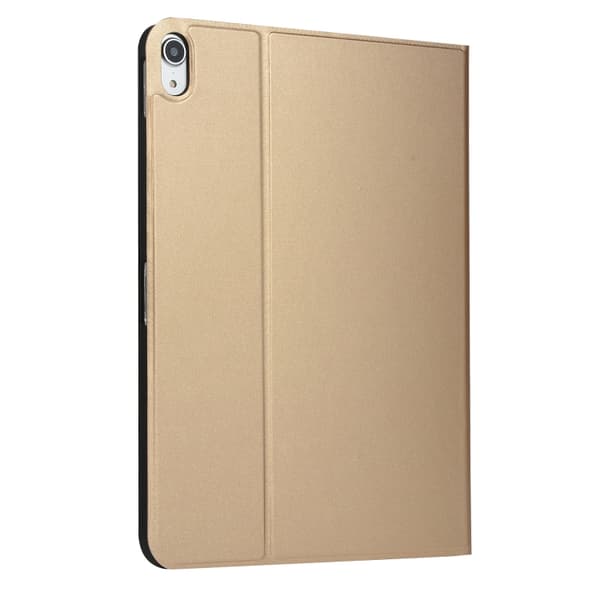 【03】iPad 11 11:e Gen / 10.9 10:e Gen 2022/2025 Skal med Hållare - Voltage Elastiskt Läder TPU Skyddsfodral Guld