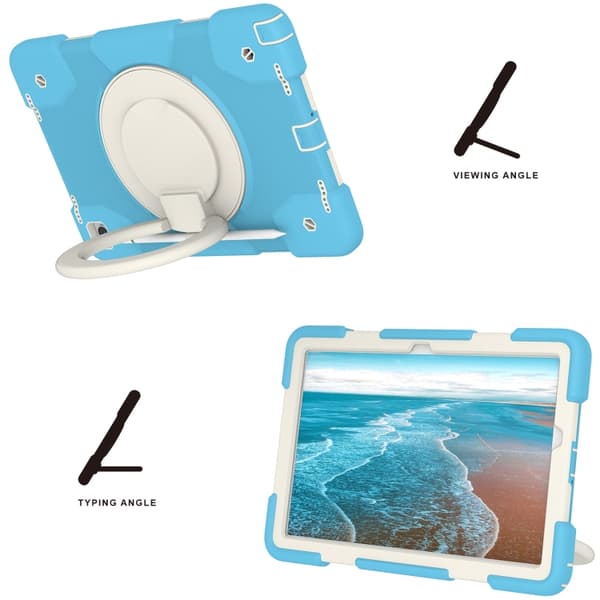 【03】Samsung Galaxy Tab A9+ / A11+ 11 Silikon Hybridfodral med axelrem Himmelblå