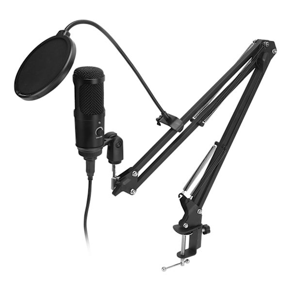 USB-kondensaattorimikrofonisetti PC-mikrofonisetti lähetyksiin laulamiseen nauhoittamiseen 20Hz–20KHz