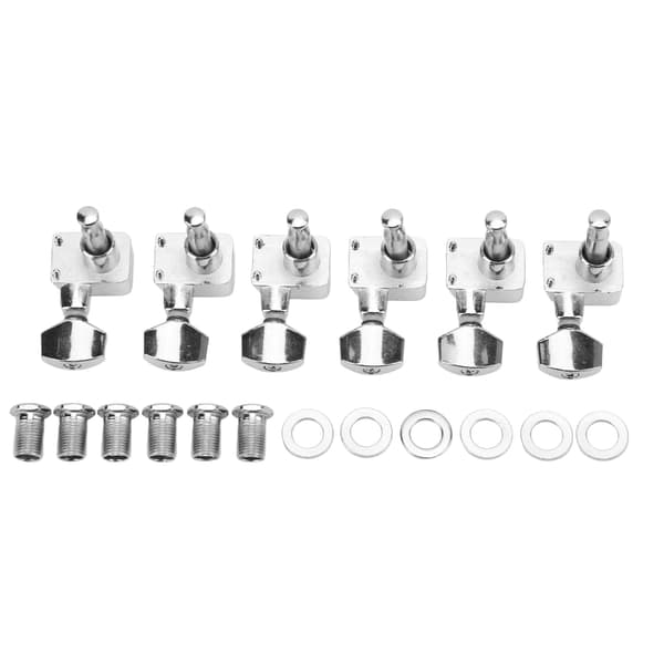 6 Set Gitarrstämskruvar Sluten Strängstämmare Nyckel Maskinhuvud Set Kit för Fender Elgitarr
