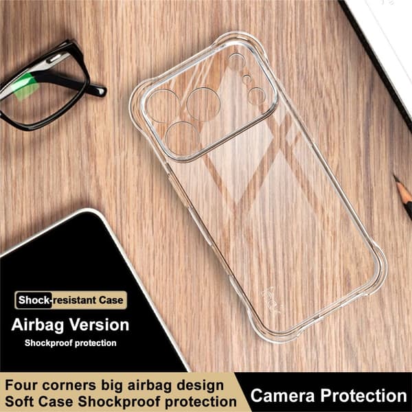 【03】IMAK iPhone 17 Pro Max Skal TPU Stötsäkert Airbag Transparent 60