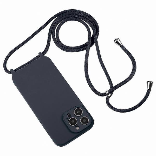 Skulderremsetui med flydende silikone til 14 Pro - HK603 Midnight Blue