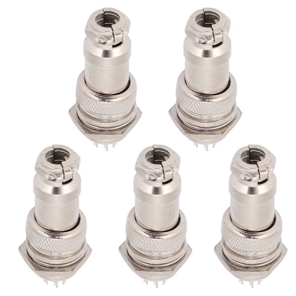 5 kpl Ilmailupistokeliitin Uros Naaras Johto Paneeli Virta Runko Metalliliittimet GX16 16mm 450V7pin