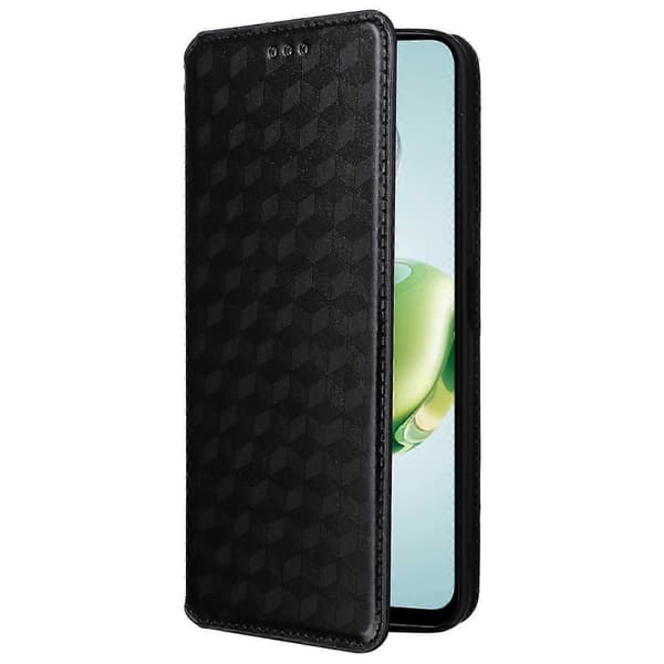 Til Honor 200 Smart 5G/Play 60 Plus 5G-cover Rhombus Imprint PU-læderpung-etui Black