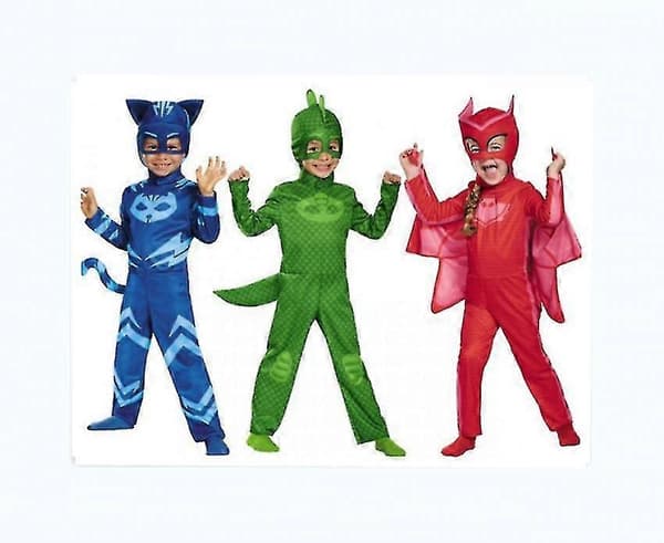 【03】Børns rollespilskostume ugle, katte-dreng eller gekko forklædning E Rød Rød Red XS(95-105CM)