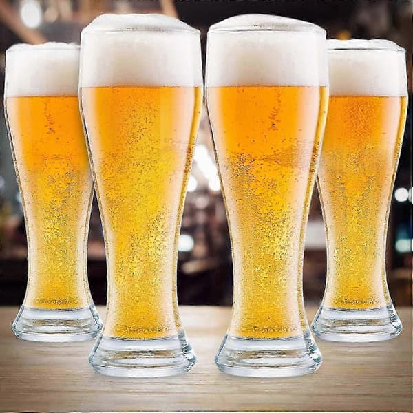4-pak med kerneformede pilsnerglas på 473 ml til forbedret ølnydelse