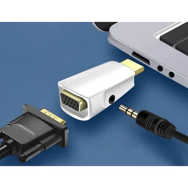 HDMI-VGA-sovitin 3,5 mm AUX-liitännällä