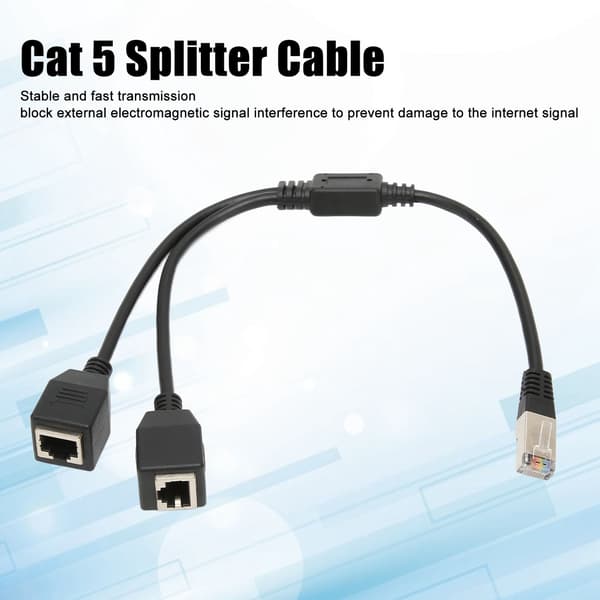 Stabil og Hurtig RJ45 Ethernet Splitter Kabel: 1 Han til 2 Hun Porte