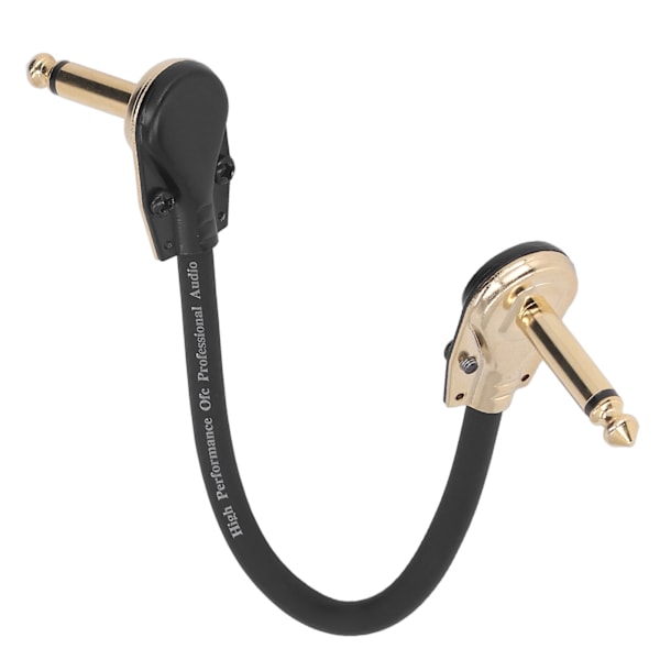 Gitarr Patch Kabel 15 cm Rätvinklig Brusreducering Anti-störning Platt Ände Effektpedal Kabel