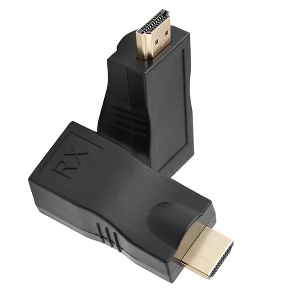 2x HDMI 30m til RJ45 netværkskabel forlænger konverter repeater over CAT-5e CAT6