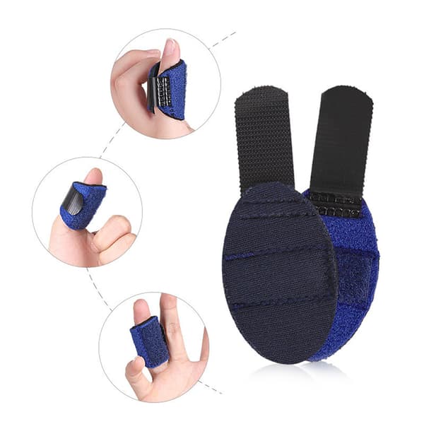 3D Andningsbart Tyg Fingerskena Fingerstabilisator Stöd Wrap Rätare