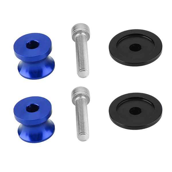 2st 6mm Motorcykel CNC Bakre Stöd Swing Arm Spool Sliders Stöd Swingarm Bobbins (Blå)