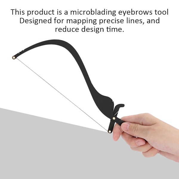 Ny Microblading Linjemarkeringslinjal med 10 st Trådlinjer Ögonbrynsdesign Mätverktyg Svart